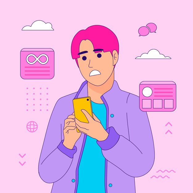 Ilustración de desplazamiento sin fin dibujada a mano