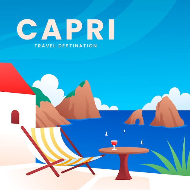 Vector gratuito ilustración de destino de viaje de capri