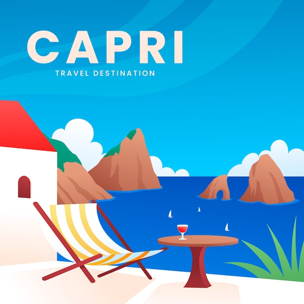 Ilustración de destino de viaje de capri