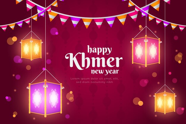 Ilustración detallada de año nuevo khmer