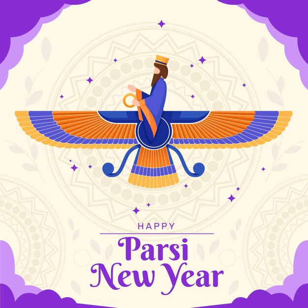Ilustración detallada de año nuevo parsi