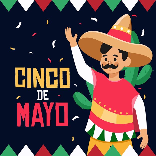 Ilustración detallada del cinco de mayo