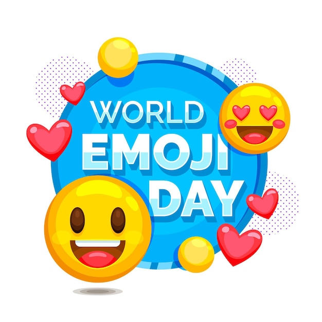 Vector gratuito ilustración detallada del día mundial del emoji
