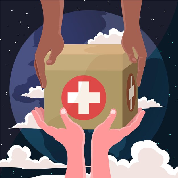 Ilustración detallada del día mundial humanitario