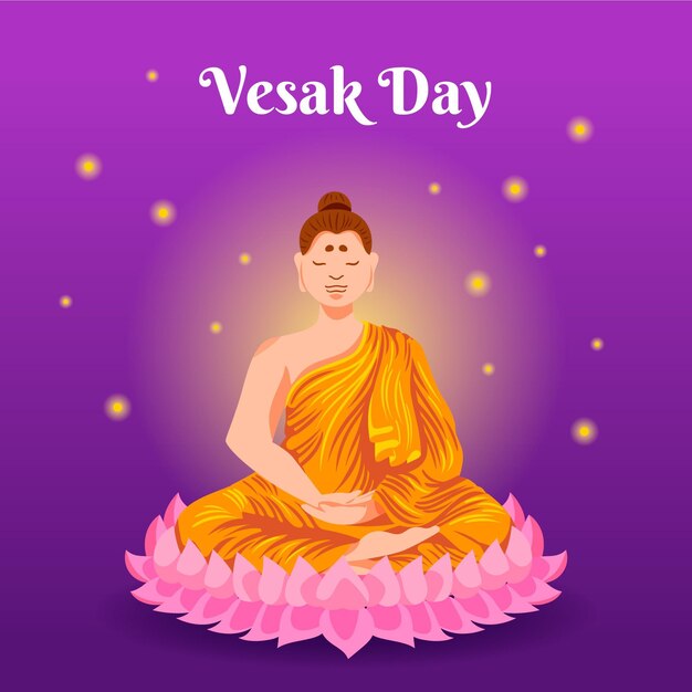 Ilustración detallada del día de vesak