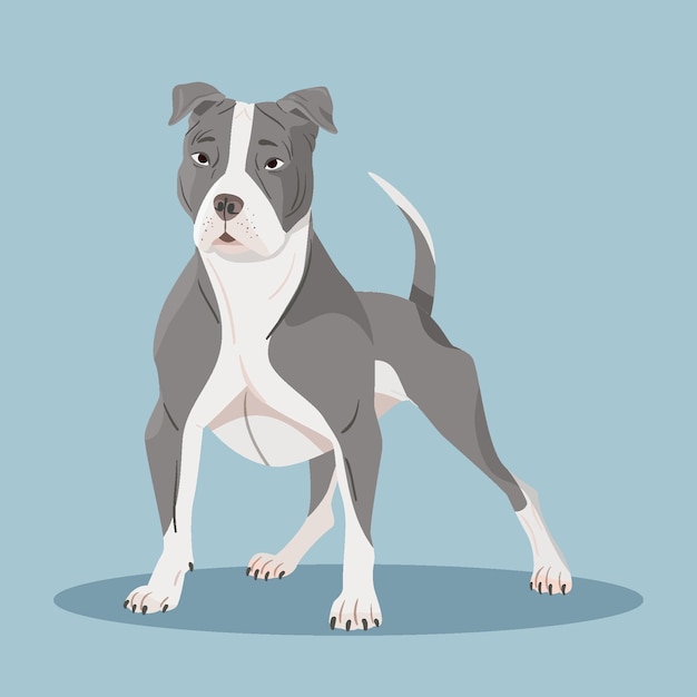 Vector gratuito ilustración detallada de pitbull lindo