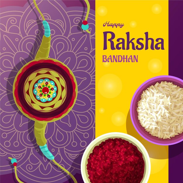 Ilustración detallada de raksha bandhan