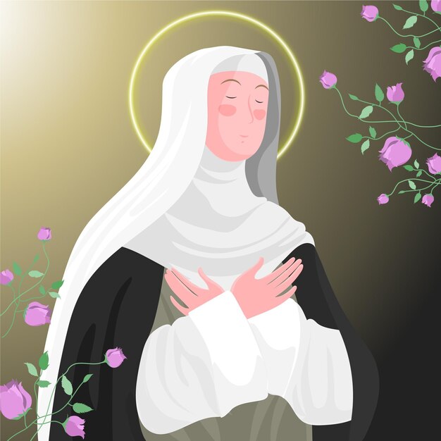 Ilustración detallada de santa rosa de lima