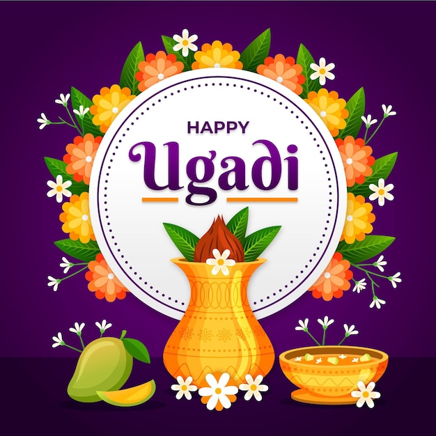 Ilustración detallada de ugadi