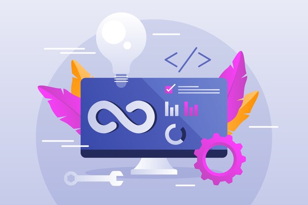 Ilustración de devops de gradiente