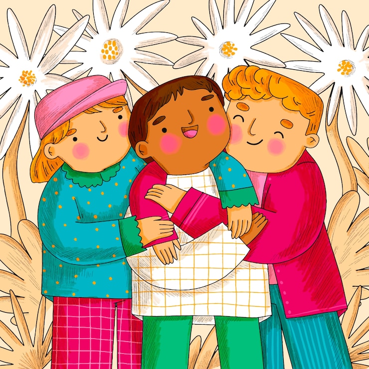 Vector gratuito ilustración del día del abrazo dibujada a mano