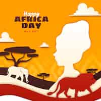 Vector gratuito ilustración del día de áfrica de estilo de papel