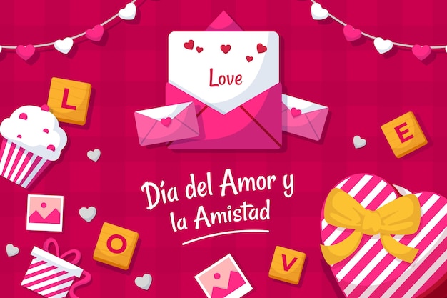 Vector gratuito ilustración del día del amor y amistad