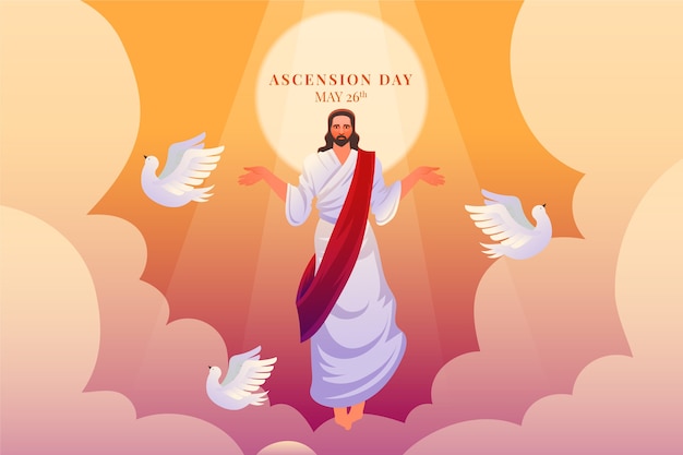 Vector gratuito ilustración del día de la ascensión del gradiente