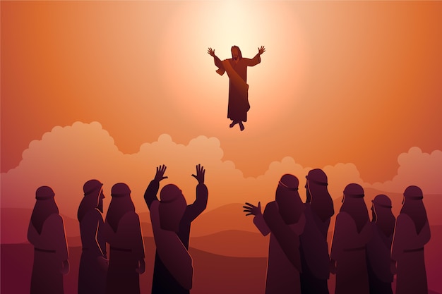 Ilustración del día de la ascensión con Jesucristo