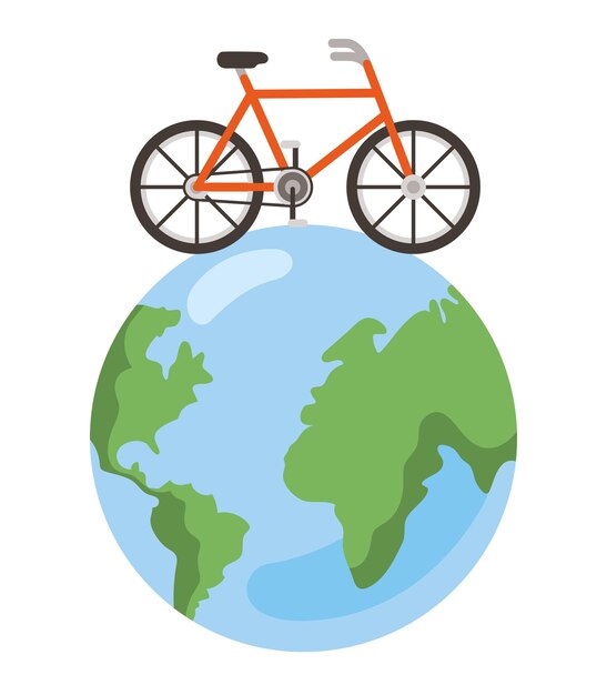 ilustración del día sin coche con bicicleta