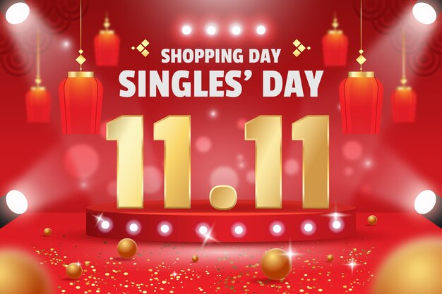 Ilustración de día de compras degradado 11.11