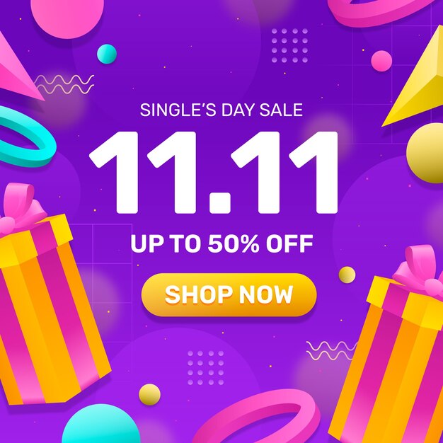 Ilustración de día de compras degradado 11.11