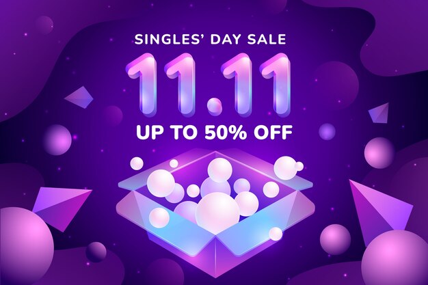 Ilustración de día de compras degradado 11.11