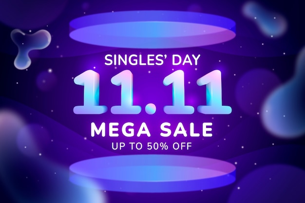 Ilustración de día de compras degradado 11.11