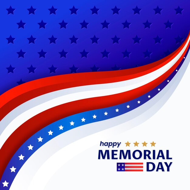 Ilustración del día conmemorativo de los eeuu degradado