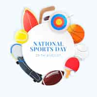 Vector gratuito ilustración del día del deporte nacional degradado