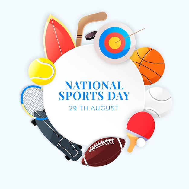 Ilustración del día del deporte nacional degradado