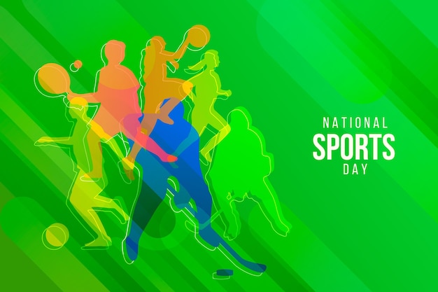 Ilustración del día del deporte nacional degradado