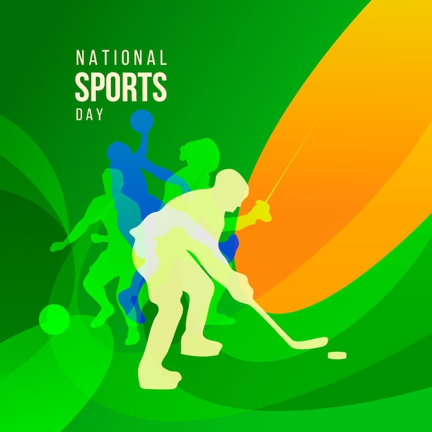 Ilustración del día del deporte nacional degradado