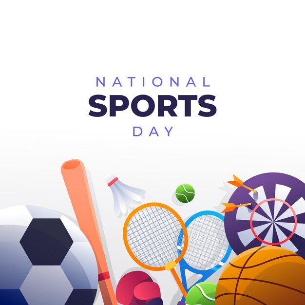 Ilustración del día del deporte nacional degradado