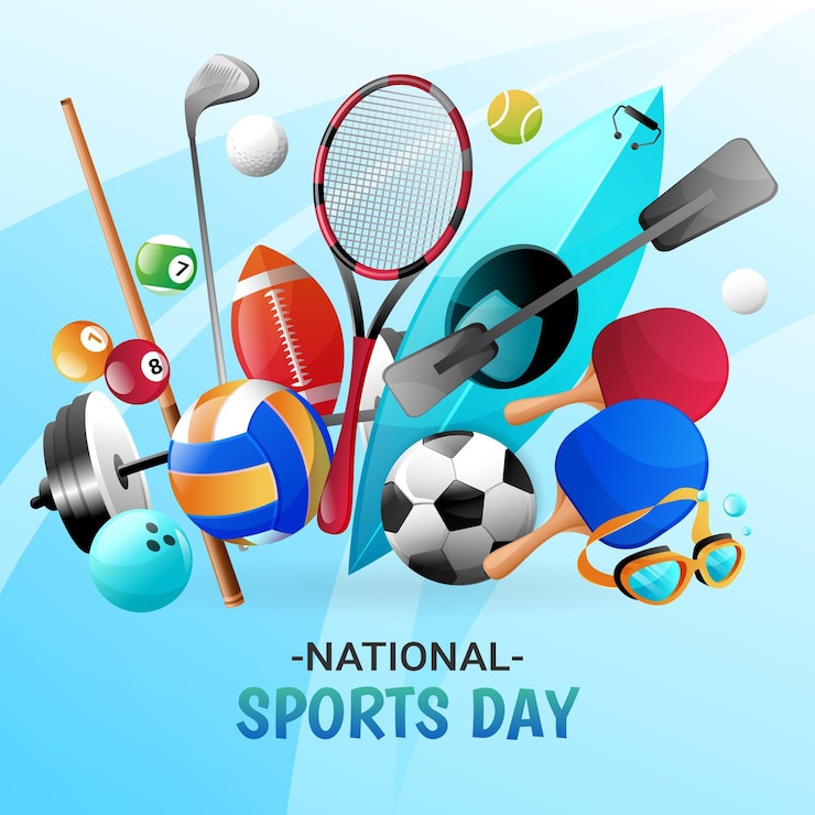 Vector gratuito ilustración del día del deporte nacional degradado
