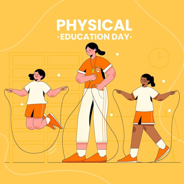 Vector gratuito ilustración del día de la educación física