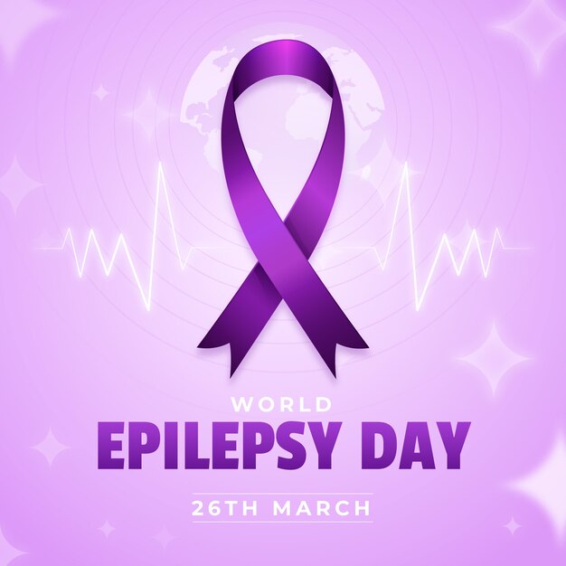 Ilustración del día de la epilepsia degradada con cinta