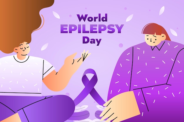 Vector gratuito ilustración del día de la epilepsia de gradiente