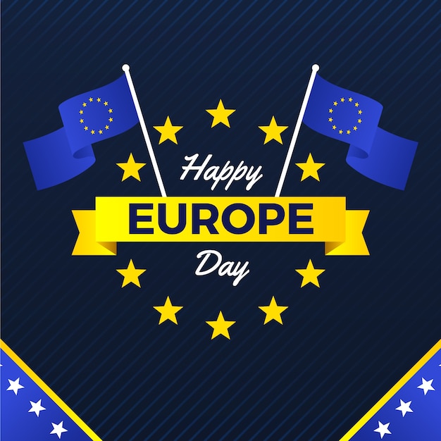 Vector gratuito ilustración del día de europa degradado