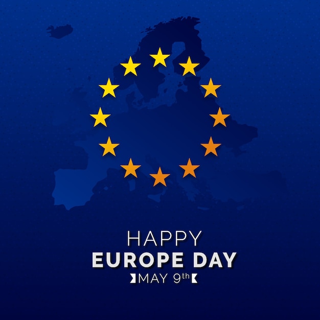 Ilustración del día de europa degradado