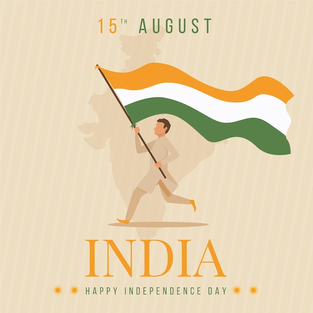 Vector gratuito ilustración del día de la independencia de la india