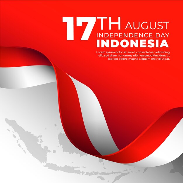 Ilustración del día de la independencia de indonesia degradado