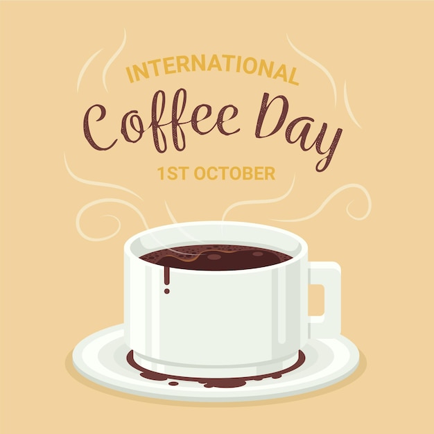 Vector gratuito ilustración del día internacional del café.