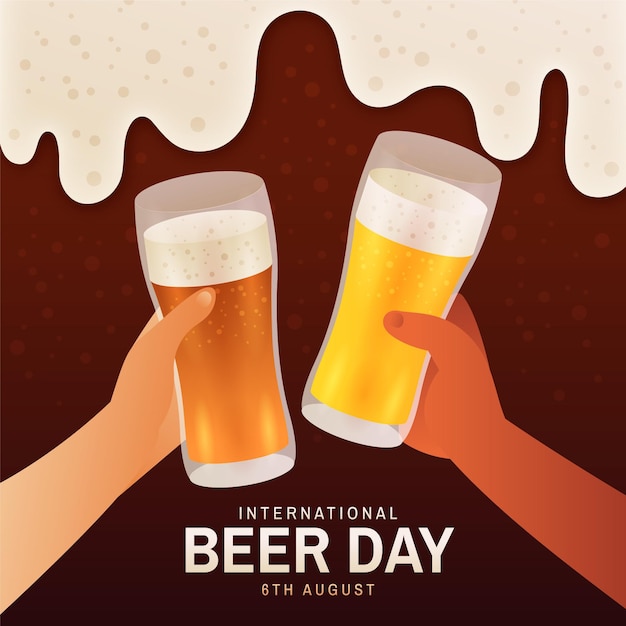 Vector gratuito ilustración del día internacional de la cerveza degradado