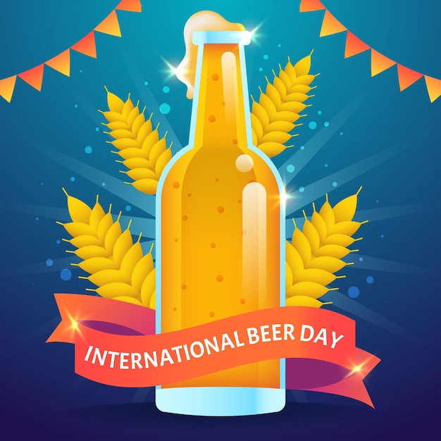 Vector gratuito ilustración del día internacional de la cerveza degradado