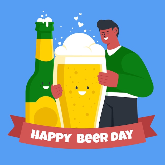 Ilustración del día internacional de la cerveza