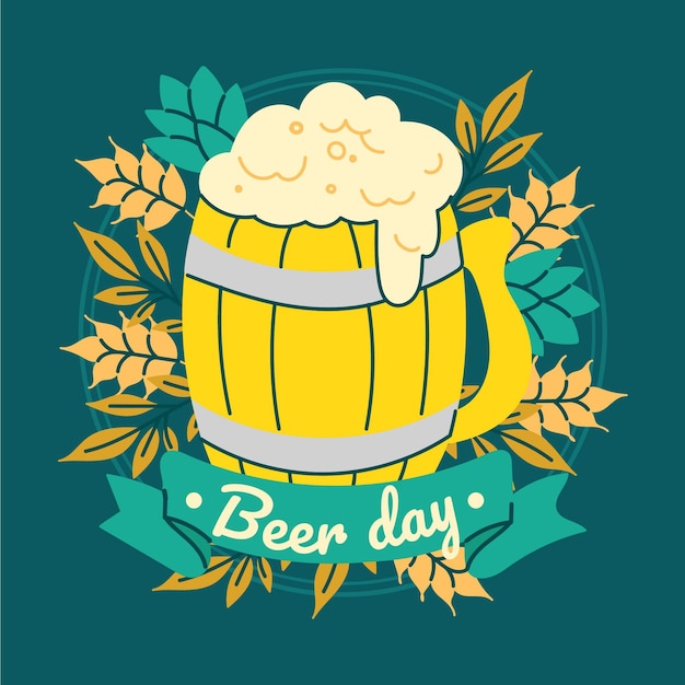 Ilustración del día internacional de la cerveza