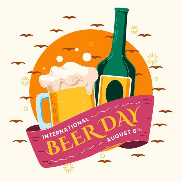 Ilustración del día internacional de la cerveza