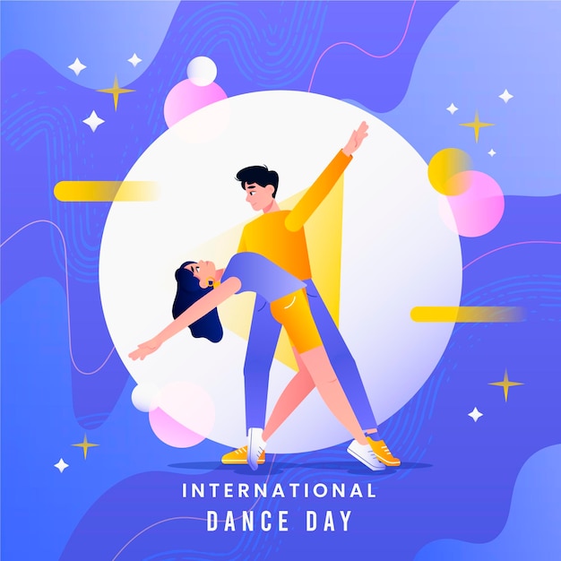 Ilustración del día internacional de la danza degradada