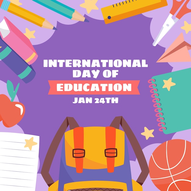 Vector gratuito ilustración para el día internacional de la educación