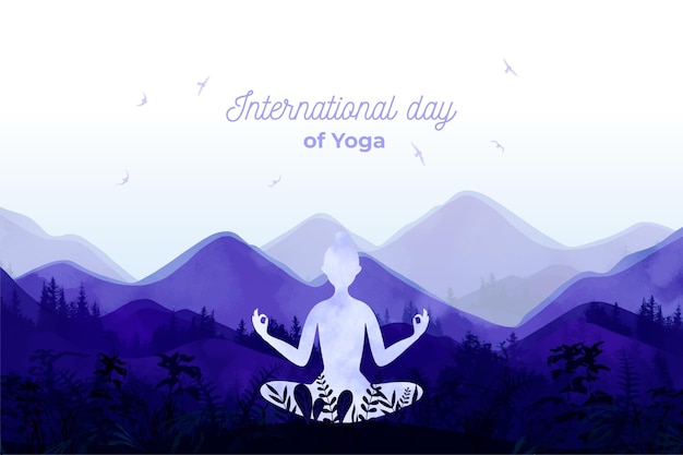 Ilustración del día internacional del evento de yoga