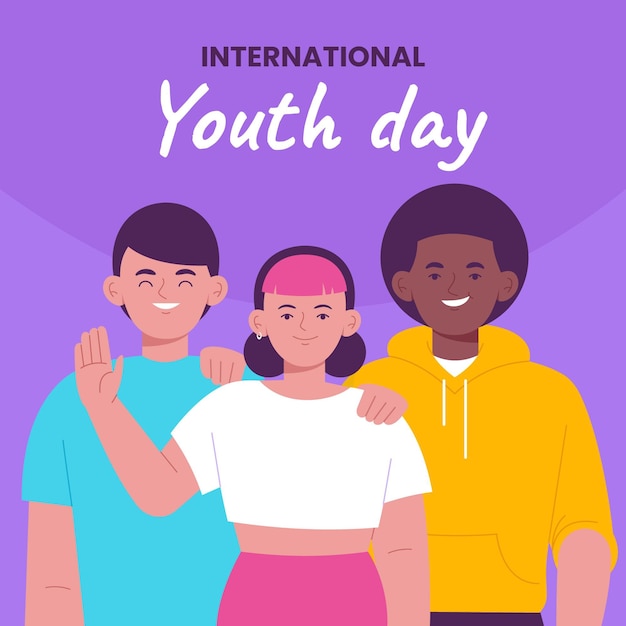 Vector gratuito ilustración del día internacional de la juventud