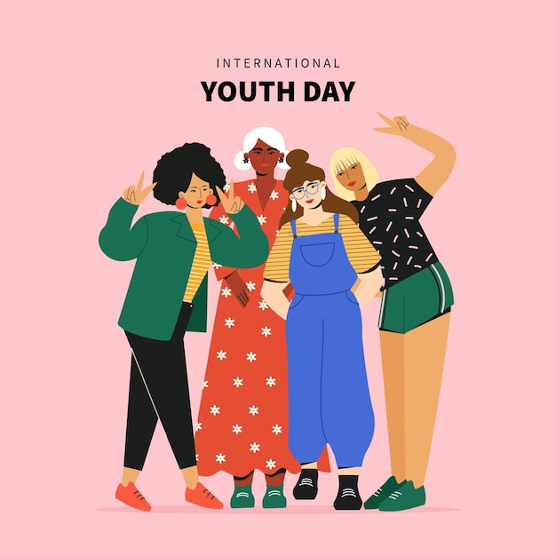 Ilustración del día internacional de la juventud