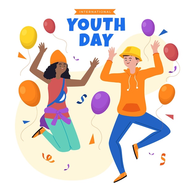 Vector gratuito ilustración del día internacional de la juventud